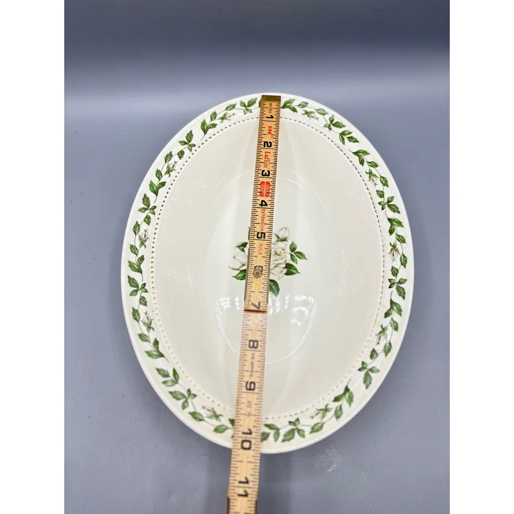 Hall Superior Quality Cameo Rose Oval Serving Bowl Vintage Mary Dunbar 10‎ Inch